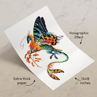 Sunset Moth Dragon - Premium Holographic Poster - Thumbnail 1
