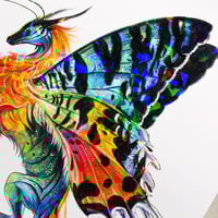 Sunset Moth Dragon - Premium Holographic Poster - Thumbnail 3