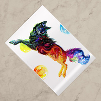 Rainbow Fantasy Wolf - Premium Holographic Poster - Thumbnail 2