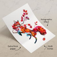 Japanese Maple Fox - Premium Holographic Poster - Thumbnail 1