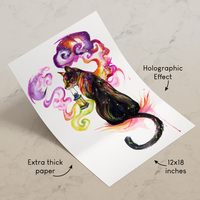 Lantern Cat - Premium Holographic Poster - Thumbnail 1