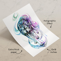 Aurora Wolf - Premium Holographic Poster - Thumbnail 1