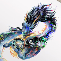 Galaxy Spirit Dragon - Premium Holographic Poster - Thumbnail 3