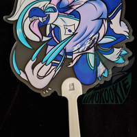 Manual hand fan - Furry / Anthro - Daryl The Bull / Shark - Thumbnail 1