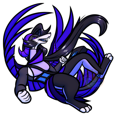 Manual hand fan - furry / anthro - drake the air dragon - Thumbnail 3