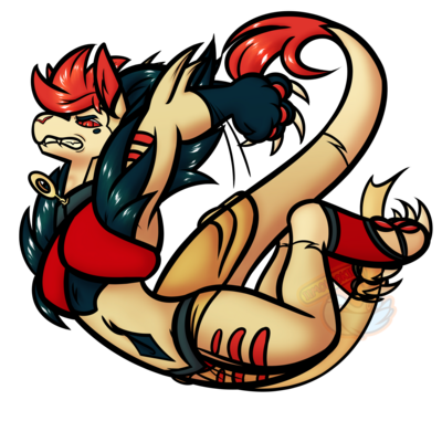 Manual hand fan - furry / anthro - kaitlyn the lion / kangaroo