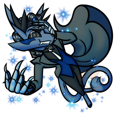 Manual hand fan - furry / anthro - dean the russian blue / somali cat