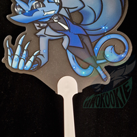 Manual hand fan - Furry / Anthro - Dean The Russian Blue / Somali Cat - Thumbnail 1