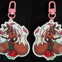 Glow in the dark Keychain - Jin The Kitsune (Fox) - Thumbnail 1