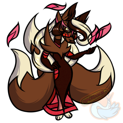 Glow in the dark keychain - jin the kitsune (fox) - Thumbnail 5