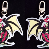 Glow in the dark Keychain - Fashionista The Flying Fox Bat - Thumbnail 1
