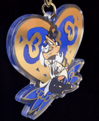 Hot Gold Stamped Keychain - Trevor The Android Maned Wolf