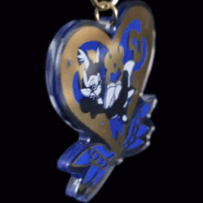 Hot gold stamped keychain - haruhiko the somali cat