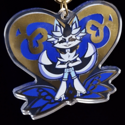 Hot gold stamped keychain - takehiko the somali cat