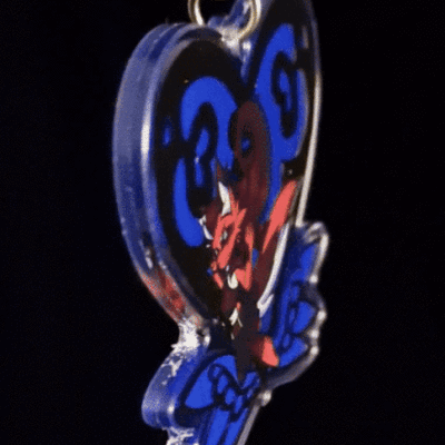 Hot gold stamped keychain - willow the somali cat - Thumbnail 4