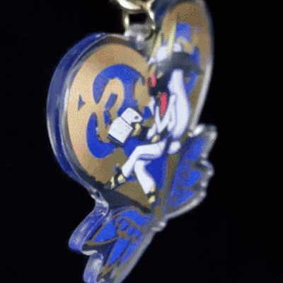 Hot gold stamped keychain - shaun the hybrid ibex goat