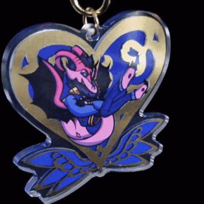 Hot gold stamped keychain - valerious the water / air dragon - Thumbnail 4