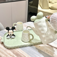 Sweet Bowknot Ceramic Tea Pot Mug Set - Thumbnail 2