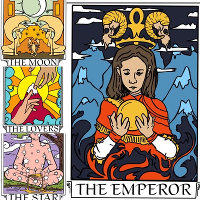 Tarot card stickers