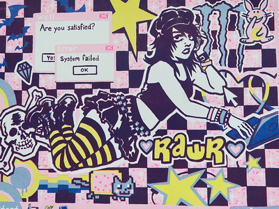 SCENE GIRL - Riso Print by Damian Booth