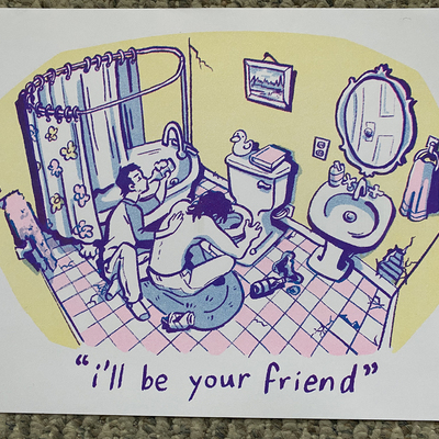 Friend - riso print by damian booth