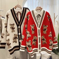 Cute Teddy Bear Sweater Cardigan - Thumbnail 5