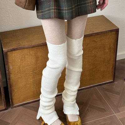 Button slit over-knee leg warmers