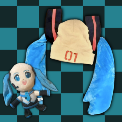 Bald miku + bald miku beanie 