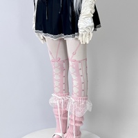 Sweet cute girl anime pink suspender tights - Thumbnail 2