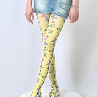 Y2k subculture butterfly print tights - Thumbnail 4