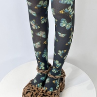 Y2k subculture butterfly print tights - Thumbnail 2