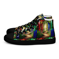Glass Forest Womens high top canvas shoes - Thumbnail 4