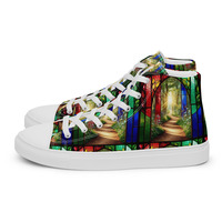 Glass Forest Womens high top canvas shoes - Thumbnail 3