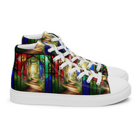 Glass Forest Womens high top canvas shoes - Thumbnail 16