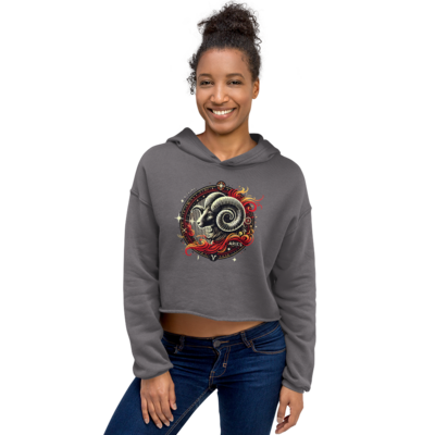 Aries zodiac series crop hoodie