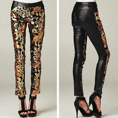 Gold sequin pants
