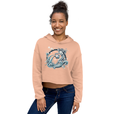 Aquarius zodiac series crop hoodie