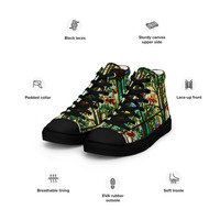 Stained Glass Womens high top canvas shoes - Thumbnail 3