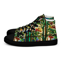 Stained Glass Womens high top canvas shoes - Thumbnail 10
