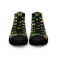 Stained Glass Womens high top canvas shoes - Thumbnail 13