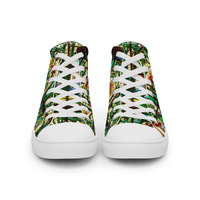 Stained Glass Womens high top canvas shoes - Thumbnail 22