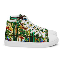 Stained Glass Womens high top canvas shoes - Thumbnail 24