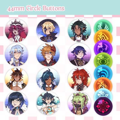 Genshin impact 44mm / 1.75" button badges