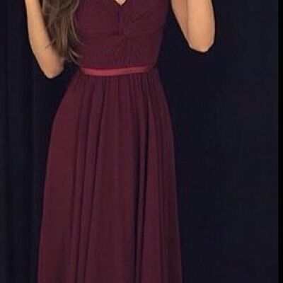 Elegant mother of the bride/groom dress simple wine red evening formal prom dress