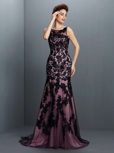Elegant Mother of the Bride/Groom Dress Sheath Lace Appliques Evening Formal Prom Dress