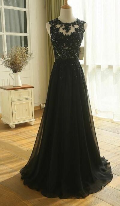 Elegant Black Mother of the Bride/Groom Dress Lace Evening Formal Prom Dress