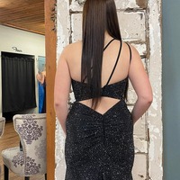 One Shoulder Beaded Jersey Mermaid Prom Dresses, PD230132 - Thumbnail 2