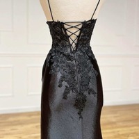 Black Sheath Long Appliques Prom Dress, PD230138 - Thumbnail 2