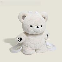 White Teddy Bear Plush Backpack - Thumbnail 1