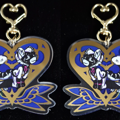 Hot gold stamped keychain - shuji the sumatran tiger